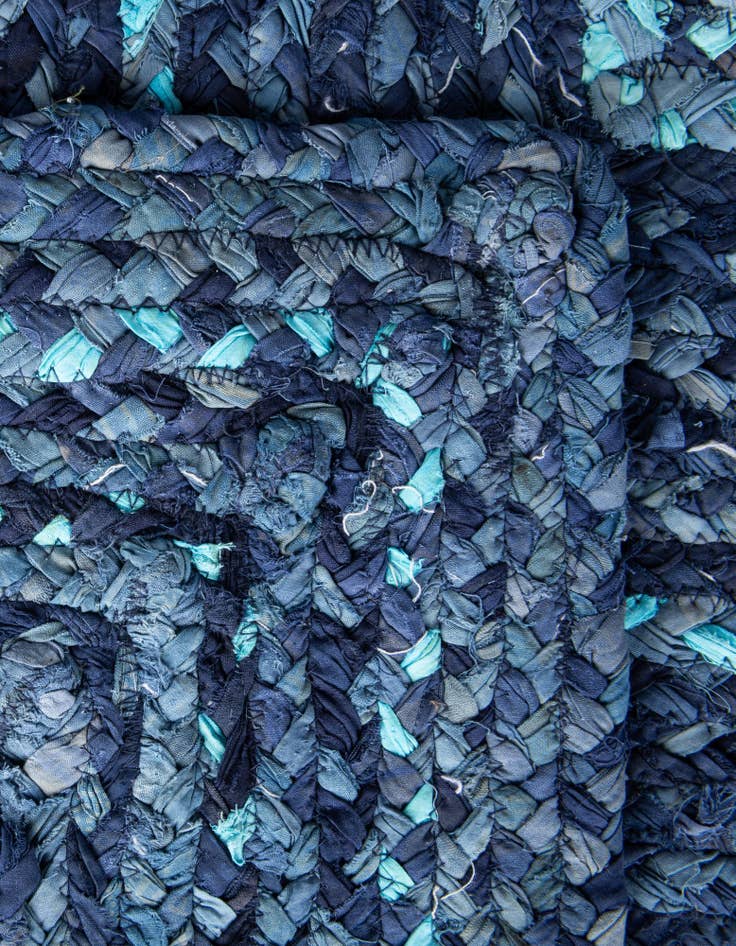 Detail image of 2' 6 x 6' 1  Hand Braided Chindi Runner Rug