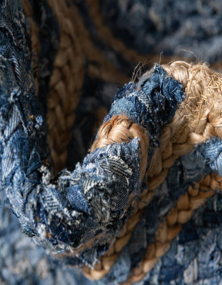 Detail image of 2' 7 x 6' 1  Hand Braided Jute Runner Rug