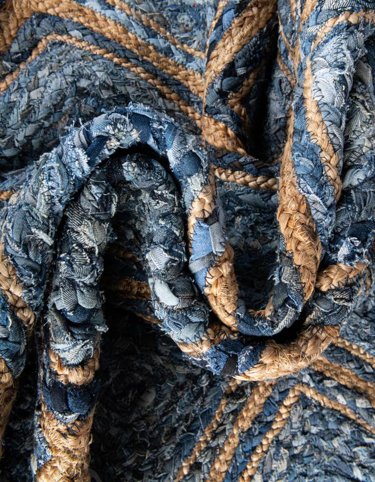 Detail image of 2' 7 x 6' 1  Hand Braided Jute Runner Rug