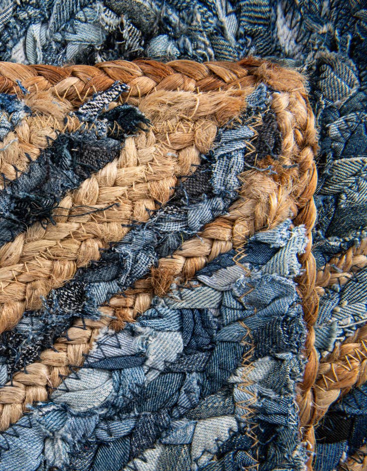 Detail image of 2' 7 x 6' 1  Hand Braided Jute Runner Rug