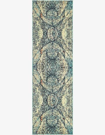 Blue Washable Carnevale Runner Rug