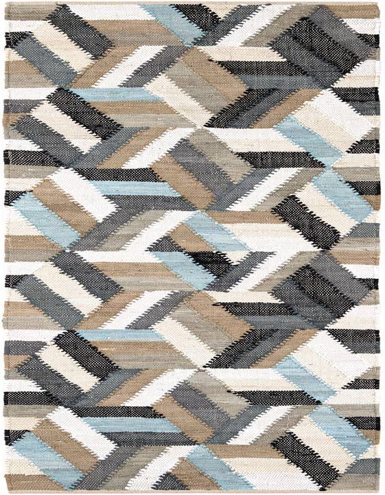 Detail image of 2' 7 x 10' Hand Braided Chindi Cotton Runner Rug