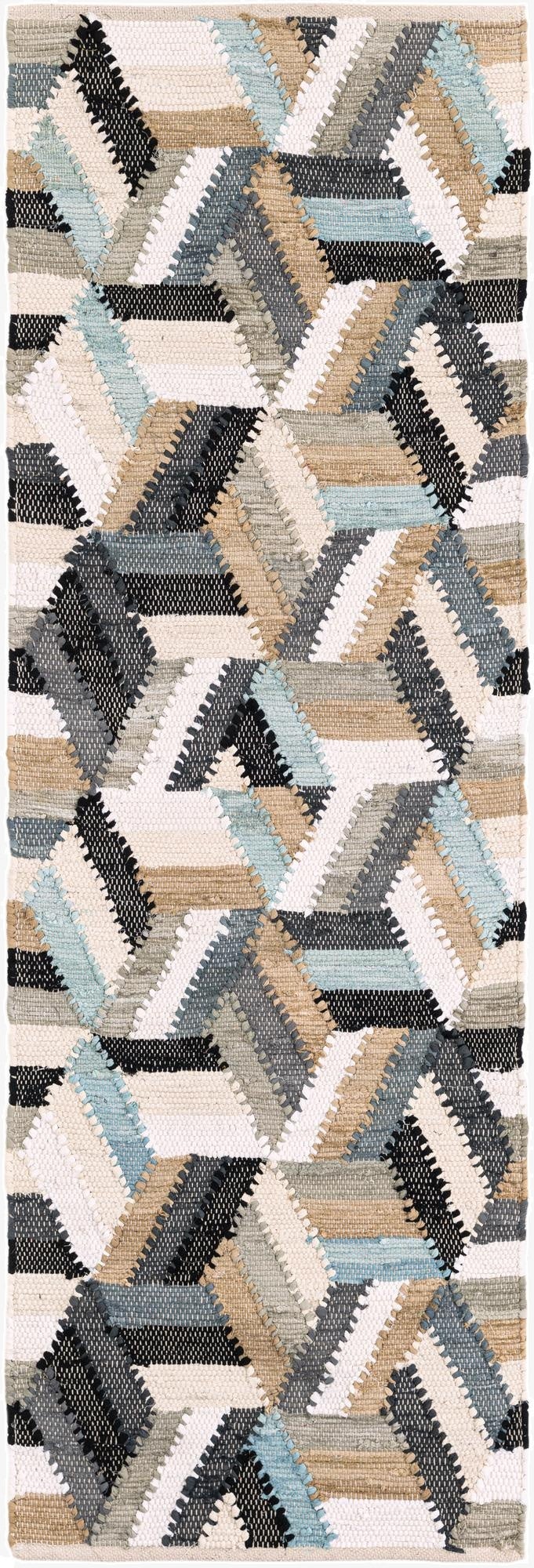 2' x 6' 1  Hand Braided Chindi Cotton Runner Rug