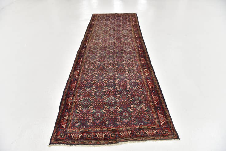 Detail image of 3' 5 x 10' Hand Knotted Farahan Persian Wool Runner Rug