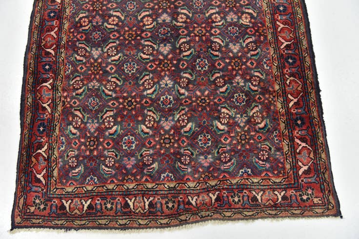 Detail image of 3' 5 x 10' Hand Knotted Farahan Persian Wool Runner Rug