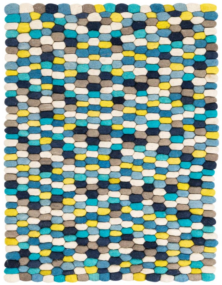 Detail image of 2' x 4' 1 Felt Ball Wool Runner Rug