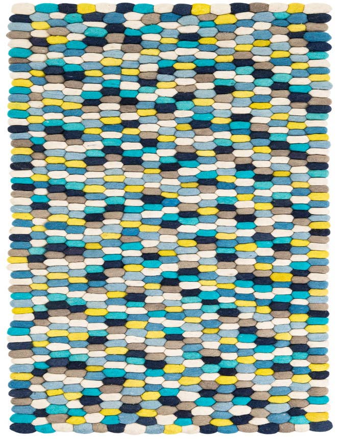 Detail image of 2' x 6' 1 Felt Ball Wool Runner Rug