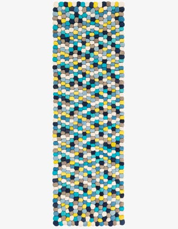 2' x 6' 1 Felt Ball Wool Runner Rug