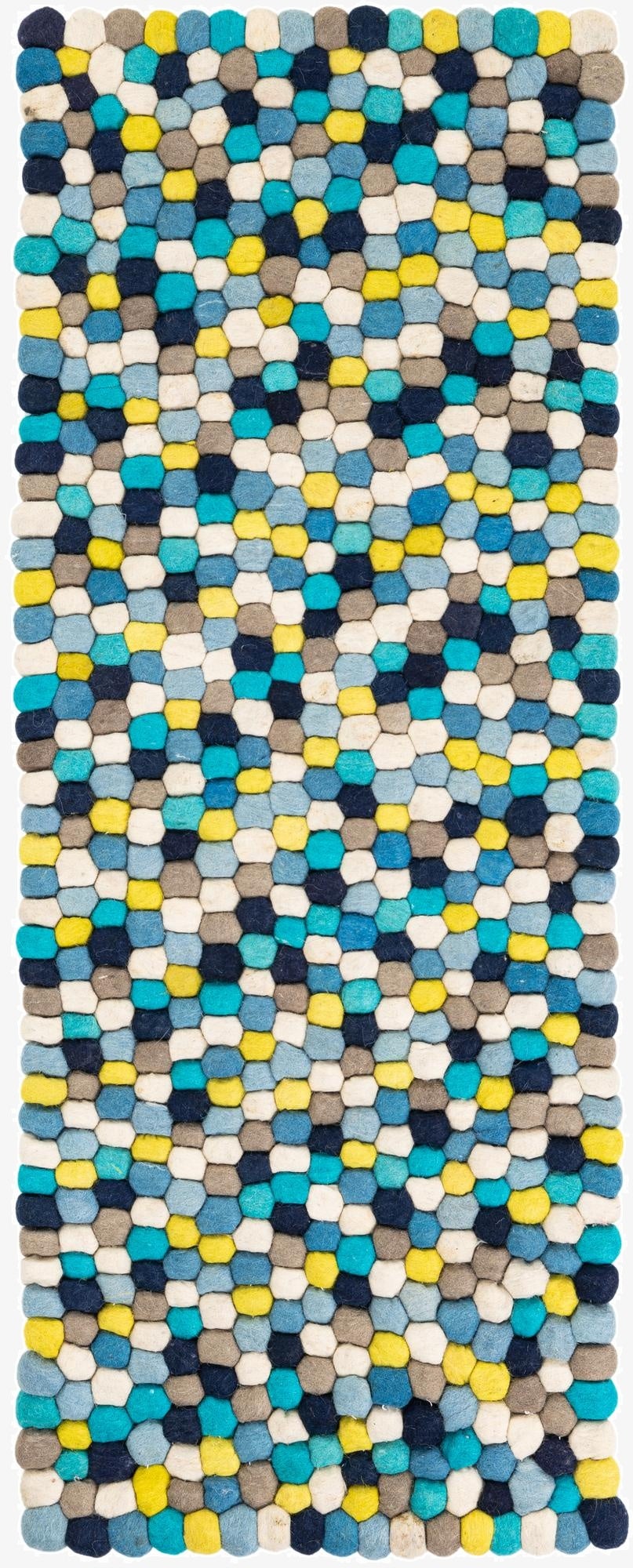 2' x 5' 1 Felt Ball Wool Runner Rug