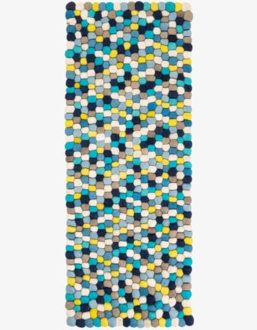 2' x 5' 1 Felt Ball Wool Runner Rug