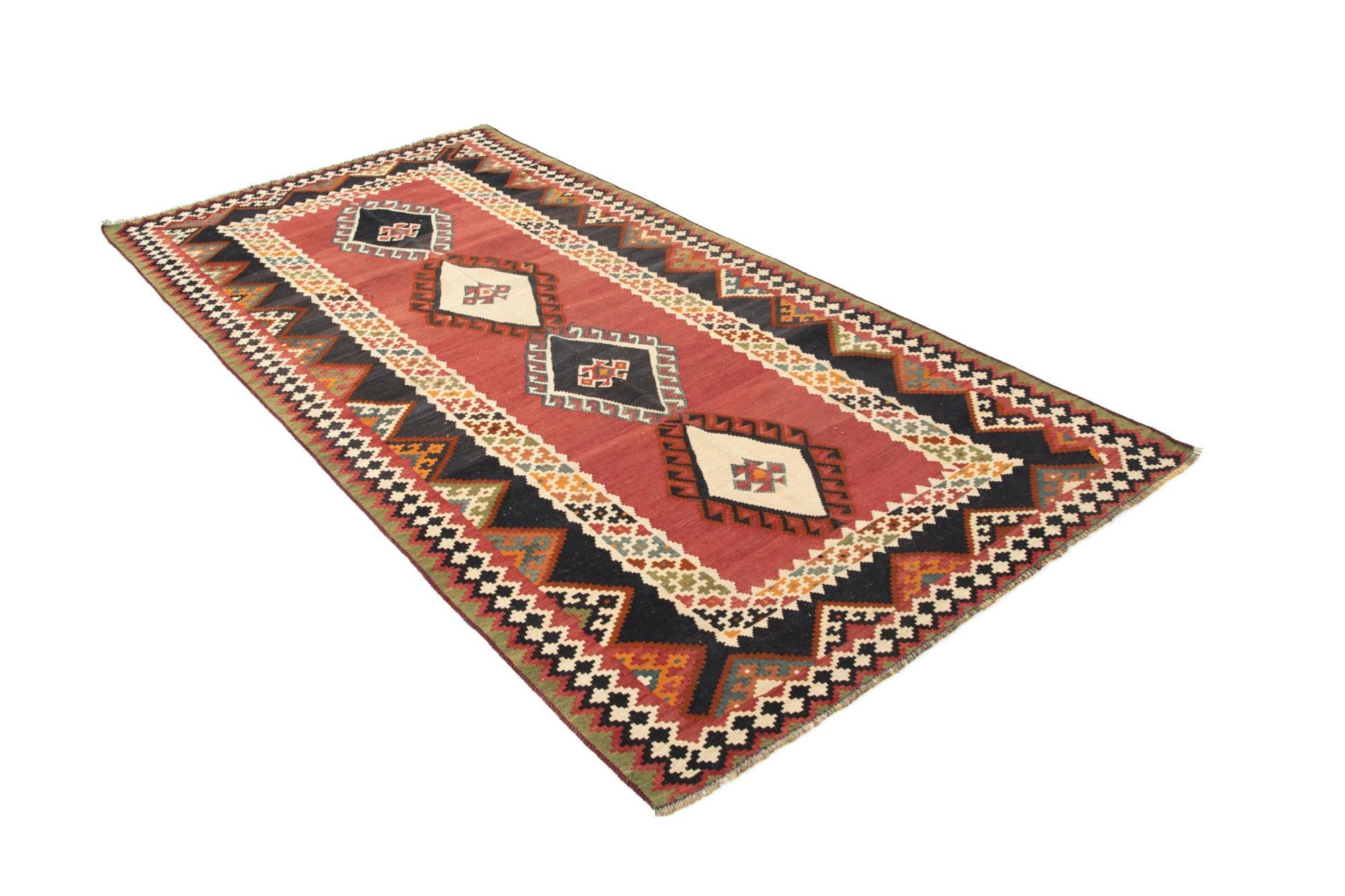 4' 6 x 9' 9 Hand Knotted Ghashghai Persian Runner Rug