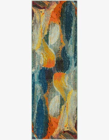 Blue Washable Haerfest Runner Rug