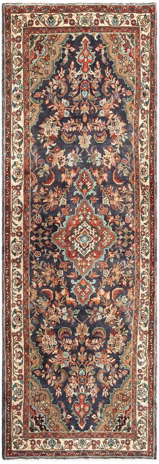 Detail image of 3' 4 x 10' 4 Hamedan Runner Rug