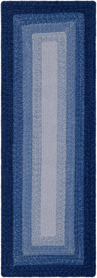 Detail image of 2' x 6' 1 Handmade Hand Braided Wool Runner Rug