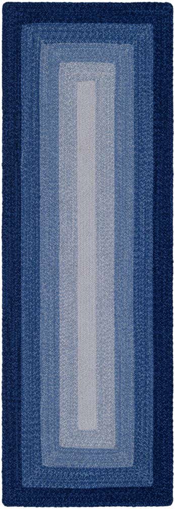 2' 7 x 8' Hand Braided Wool Runner Rug