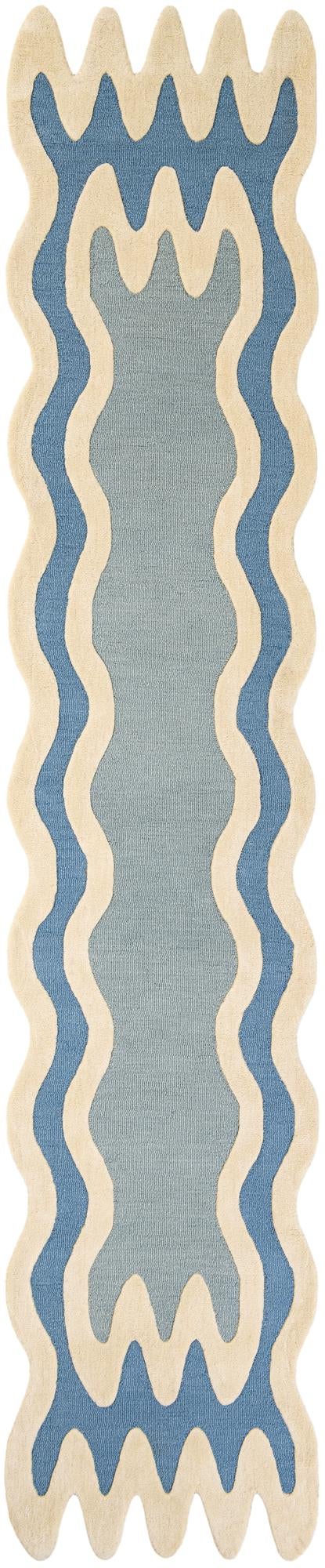 Blue Happy Rugs Wiggles Wool Runner