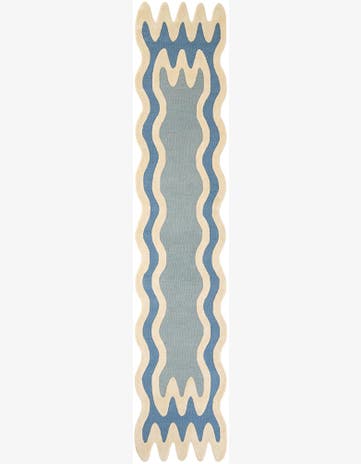 Blue Happy Rugs Wiggles Wool Runner