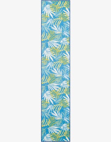 Blue Easy-Clean Jill Zarin Caribbean Indoor / Outdoor Runner Rug