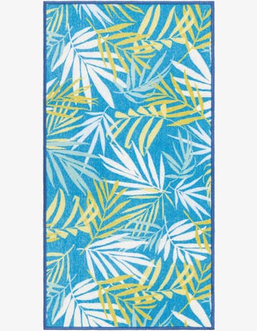 Blue Easy-Clean Jill Zarin Caribbean Indoor / Outdoor Runner Rug