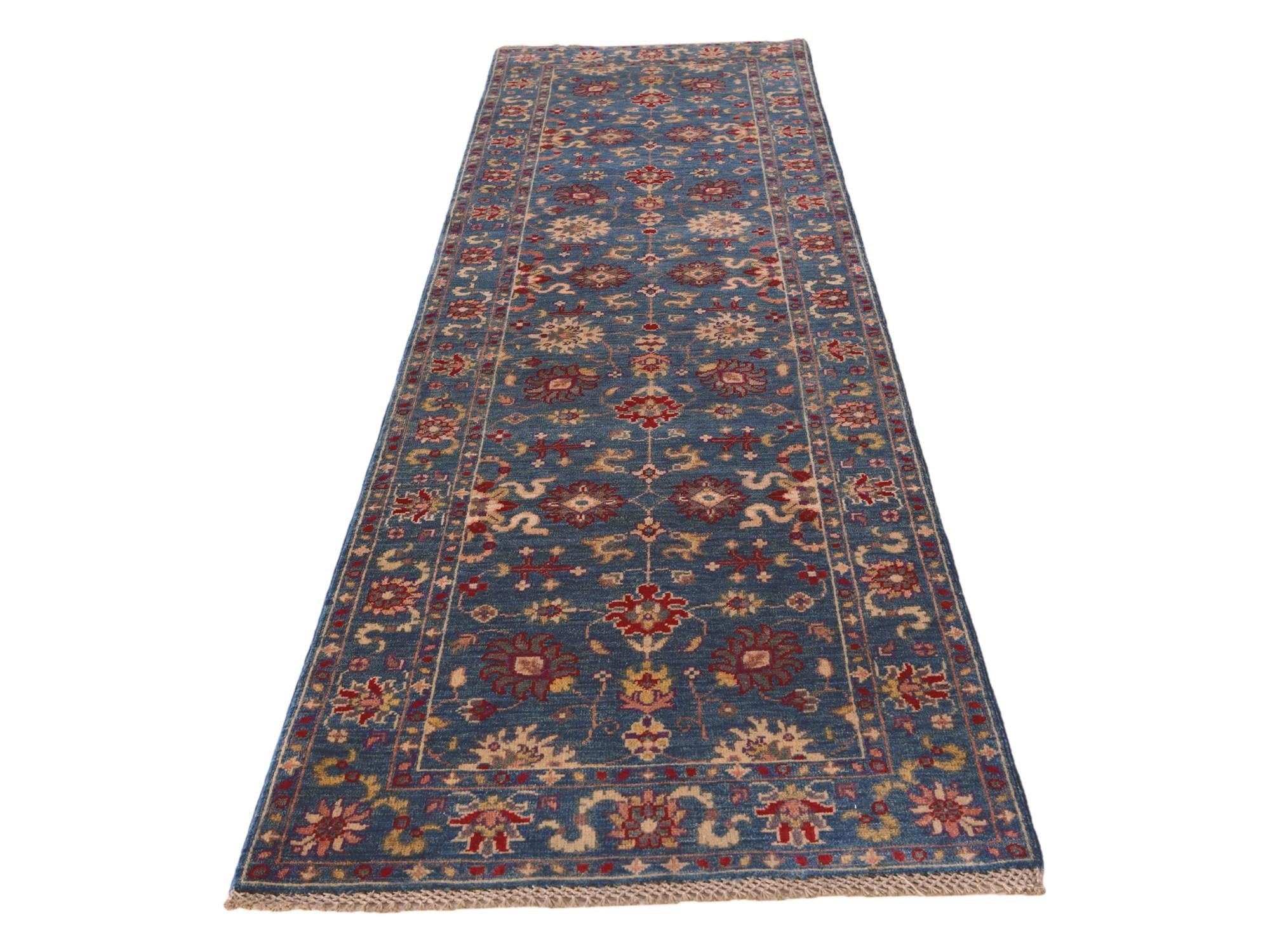 2' 8 x 9' 7 Hand Knotted Kazak Runner Rug