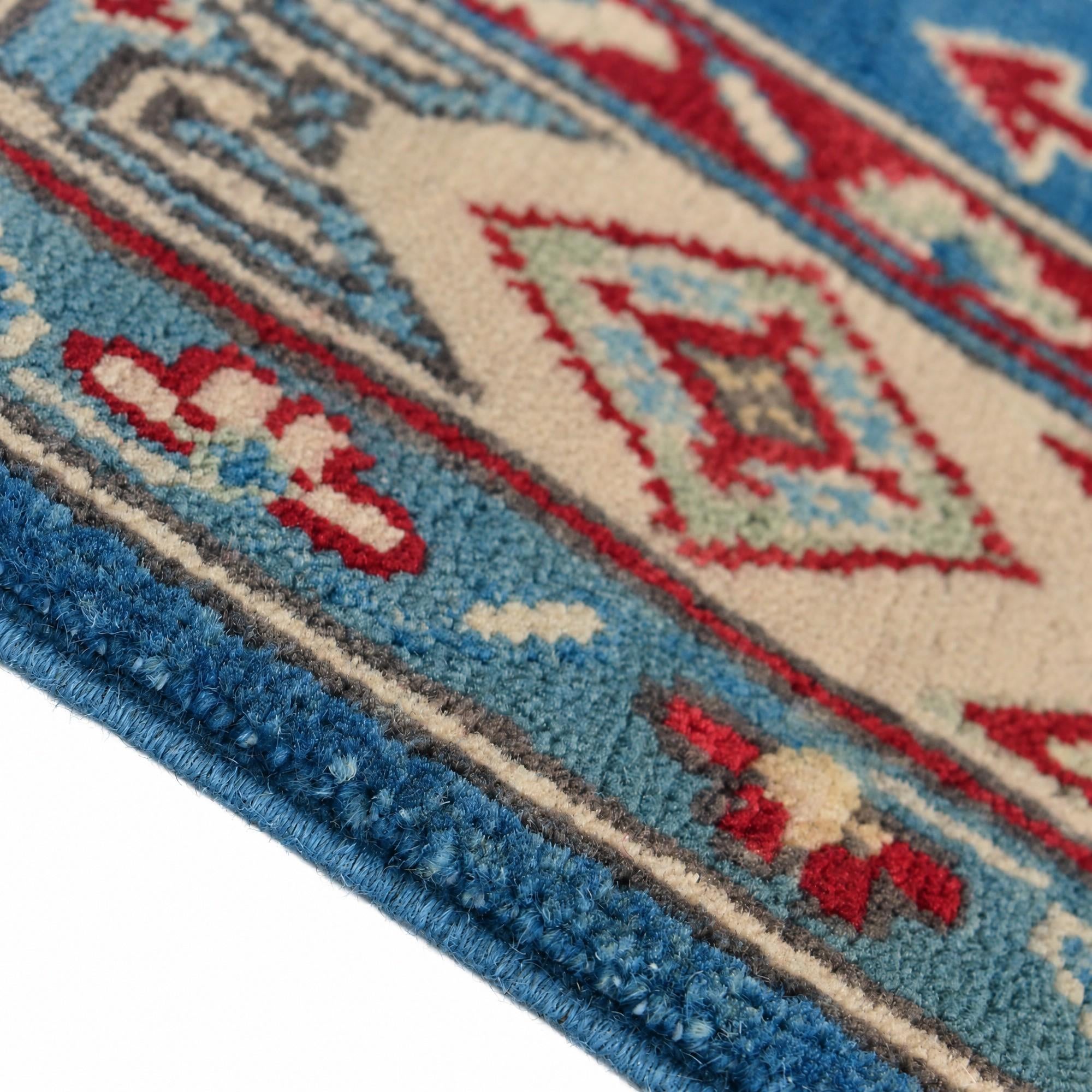85cm x 250cm Hand Knotted Kazak Runner Rug