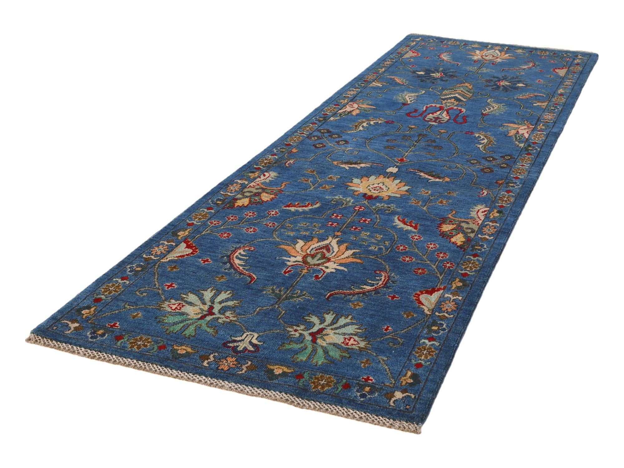2' 11 x 9' 5 Hand Knotted Kazak Runner Rug