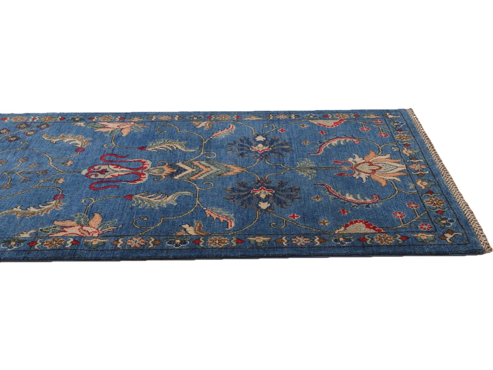 2' 11 x 9' 5 Hand Knotted Kazak Runner Rug