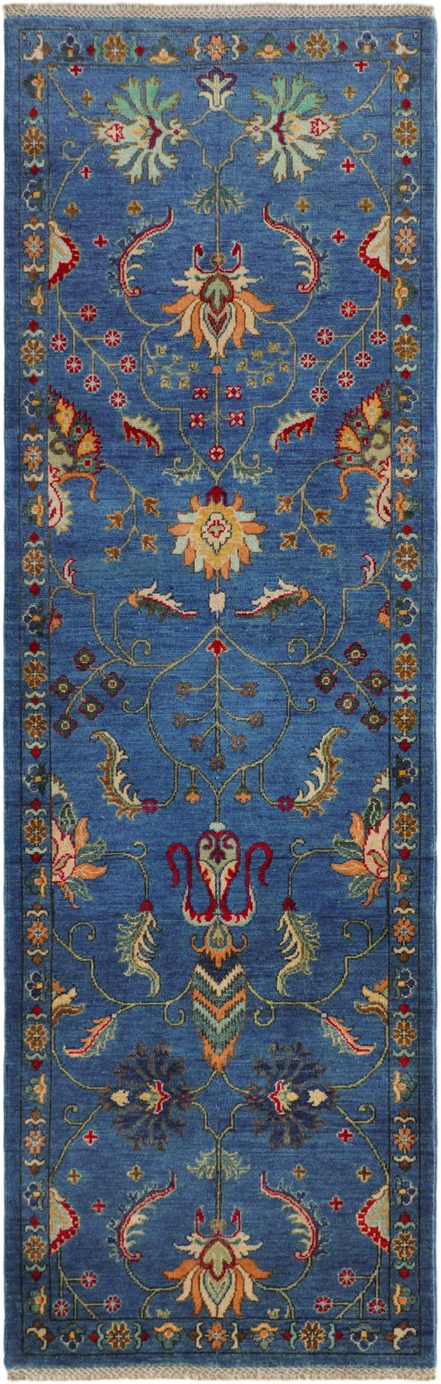 2' 11 x 9' 5 Hand Knotted Kazak Runner Rug