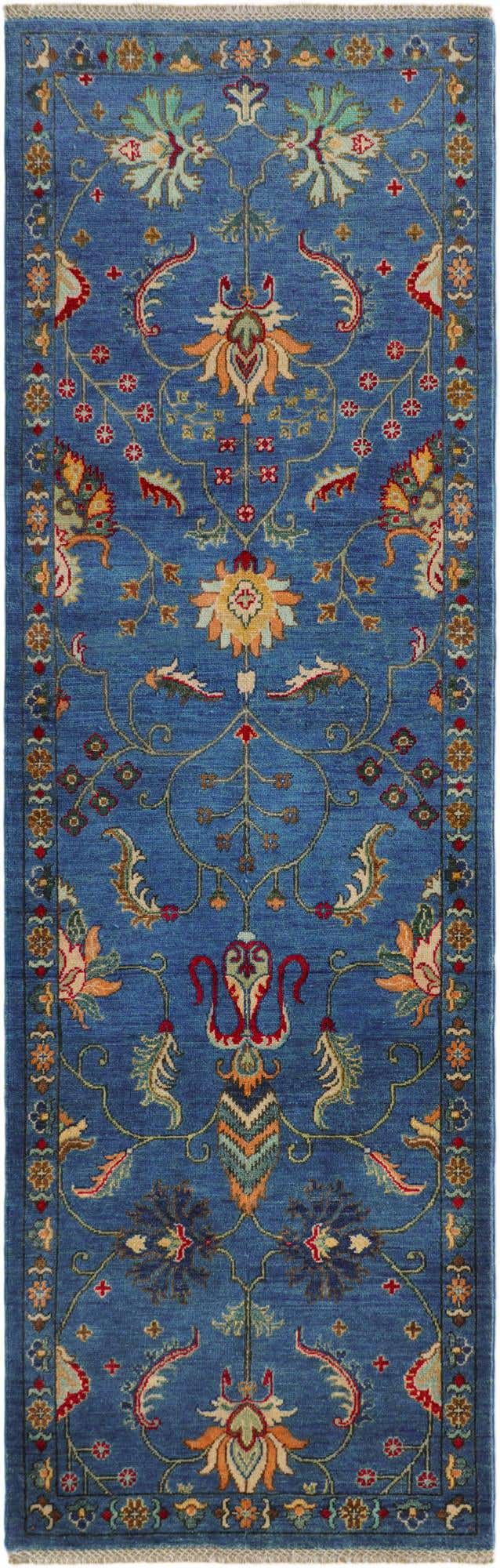 2' 11 x 9' 5 Hand Knotted Kazak Runner Rug