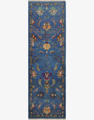 2' 11 x 9' 5 Hand Knotted Kazak Runner Rug