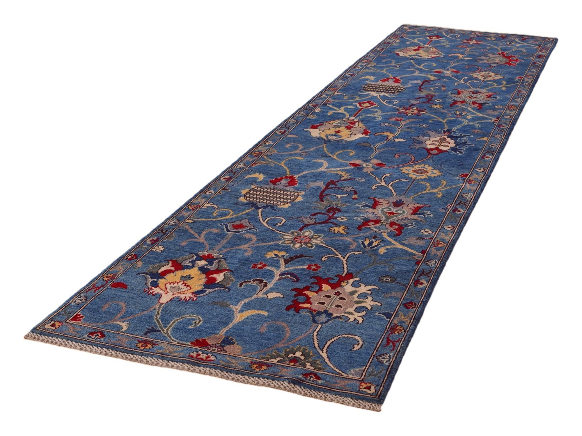 3' 3 x 13' Hand Knotted Kazak Runner Rug