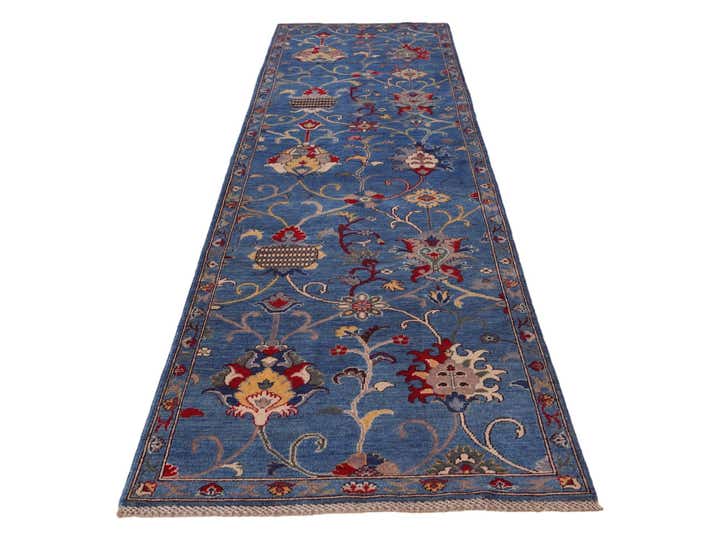 3' 3 x 13' Hand Knotted Kazak Runner Rug