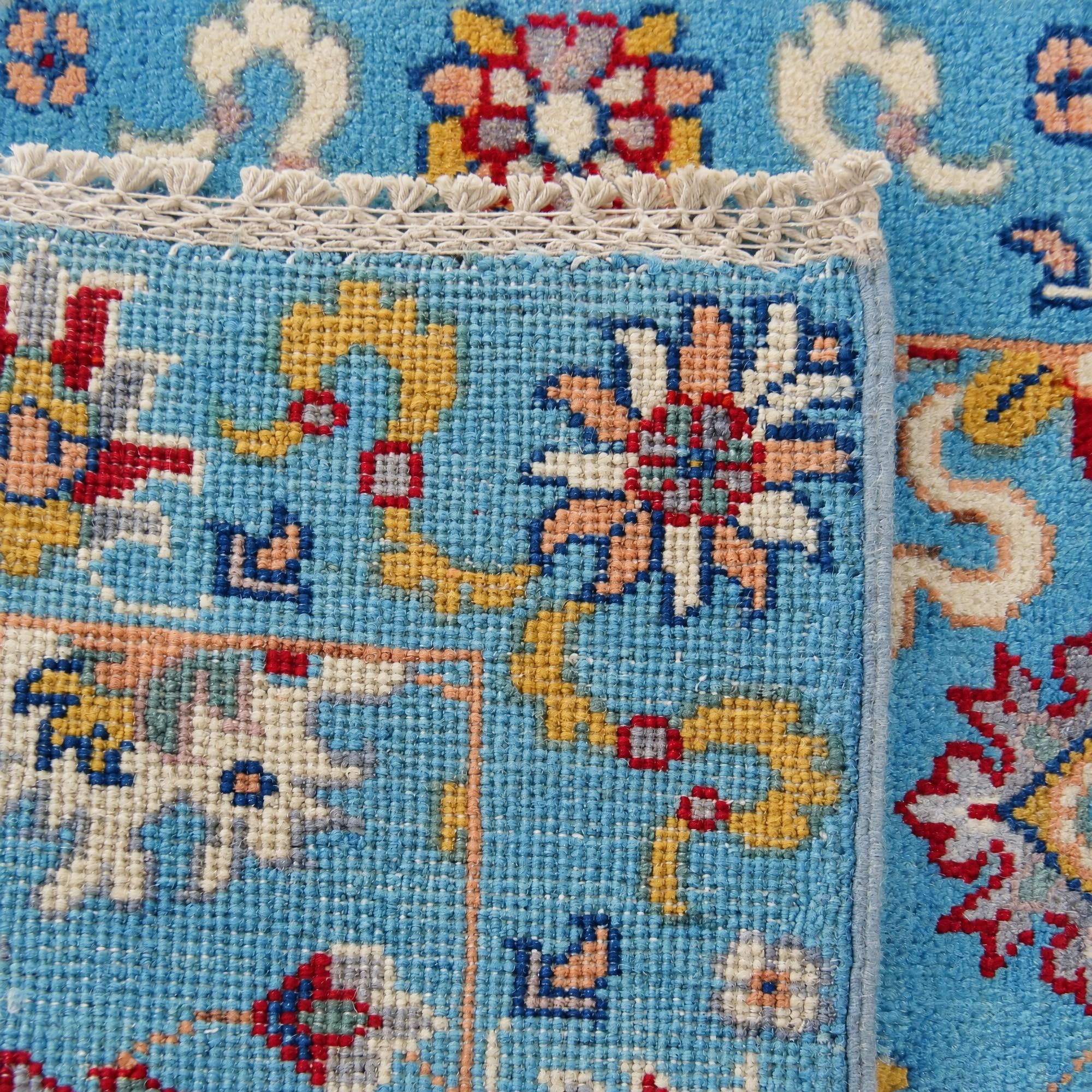 65cm x 185cm anudado a mano Kazak Alfombra Pasillera
