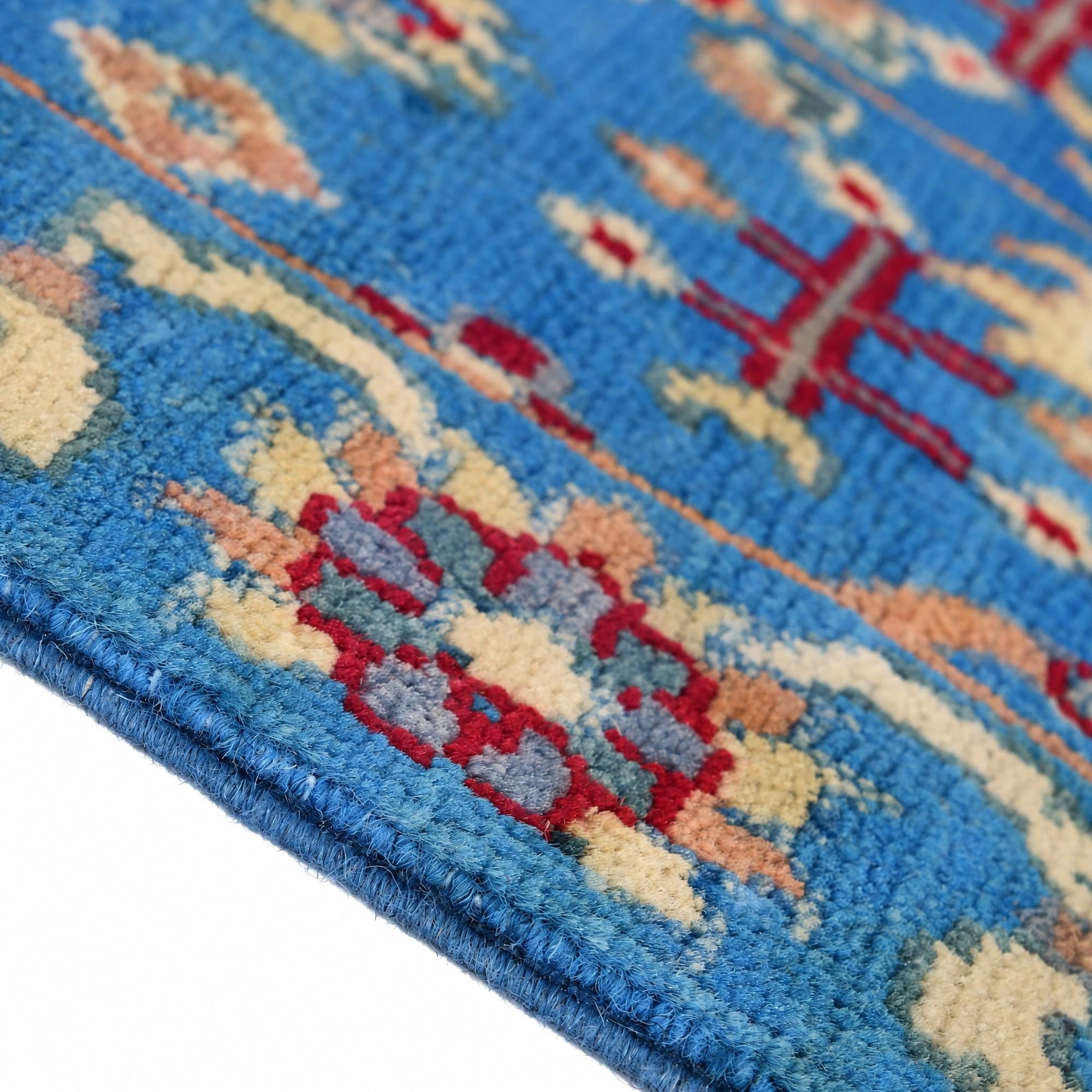 55cm x 190cm anudado a mano Kazak Alfombra Pasillera