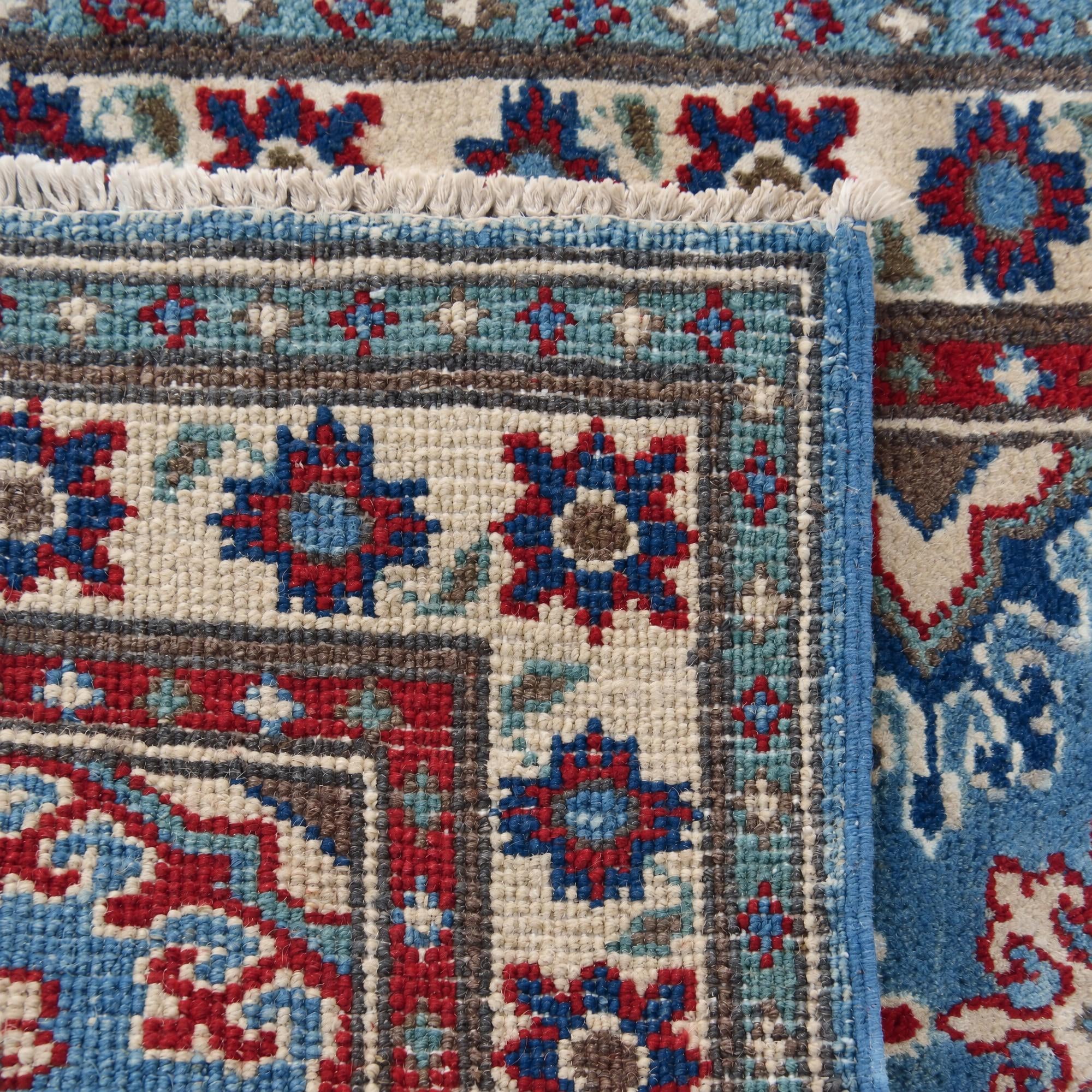 60cm x 180cm Hand Knotted Kazak Runner Rug