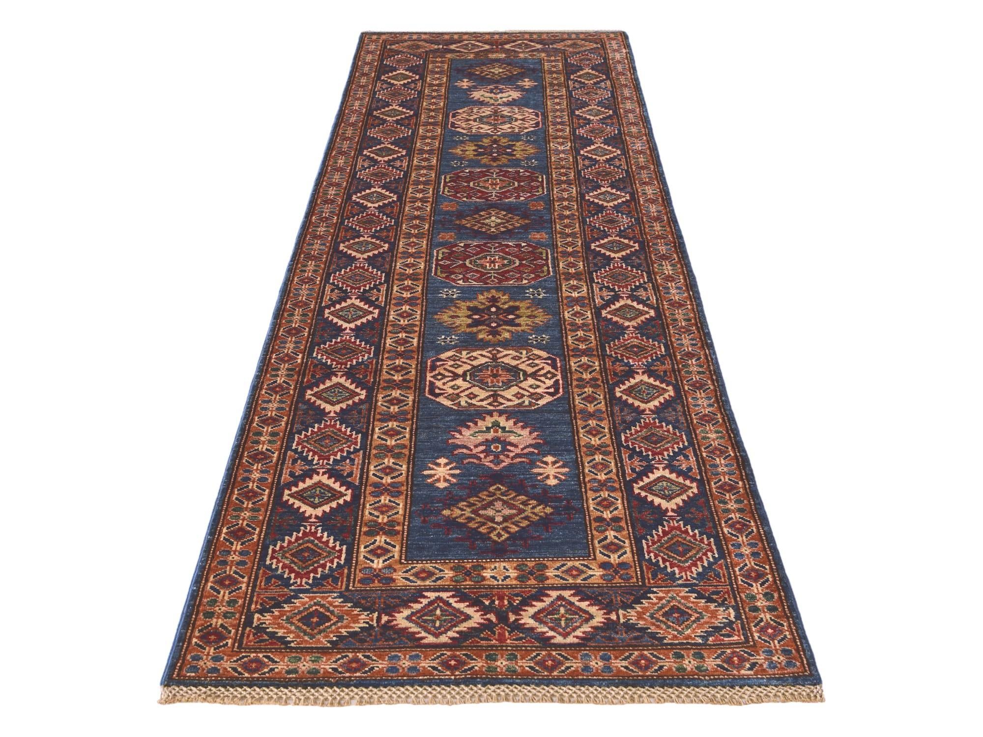 2' 9 x 9' 2 Hand Knotted Kazak Runner Rug