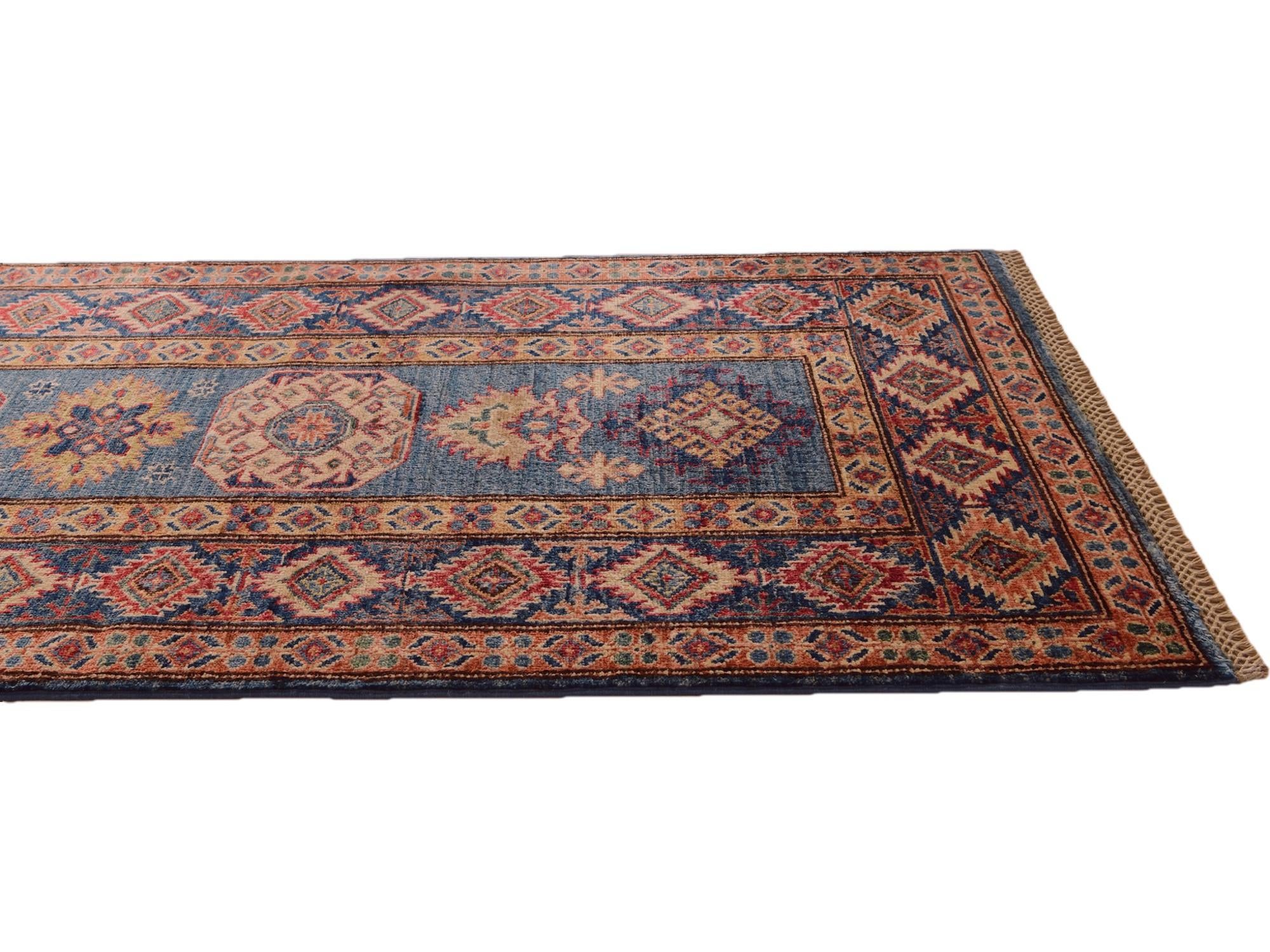 2' 9 x 9' 2 Hand Knotted Kazak Runner Rug