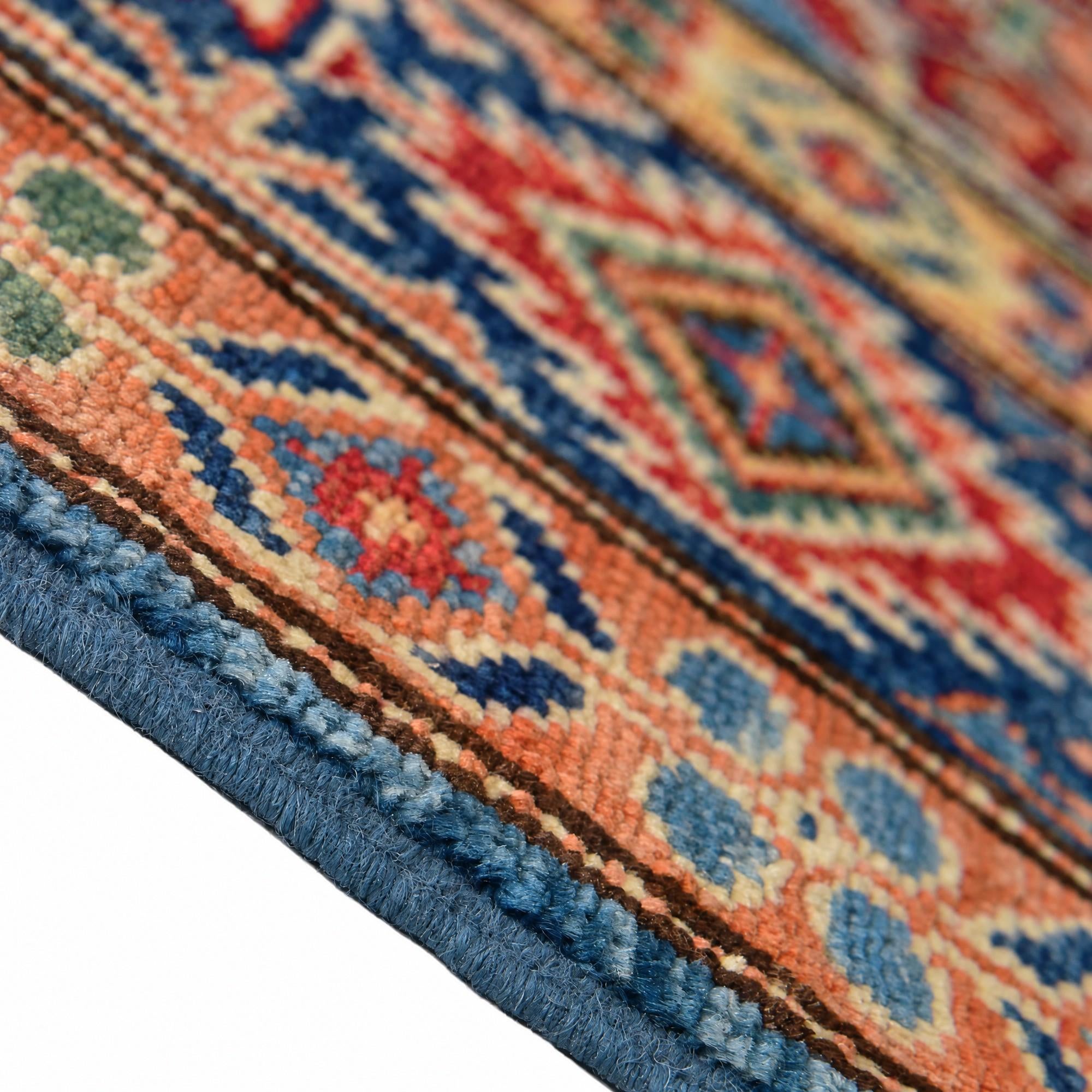 85cm x 280cm Hand Knotted Kazak Runner Rug