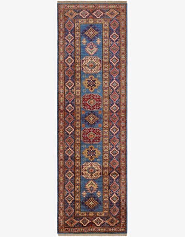 2' 9 x 9' 2 Hand Knotted Kazak Runner Rug