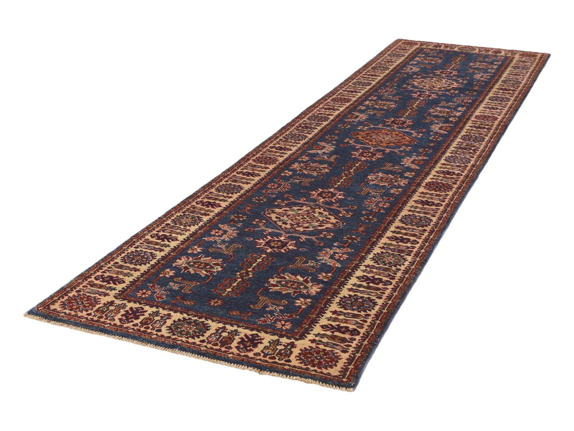 2' 7 x 10' Hand Knotted Kazak Runner Rug