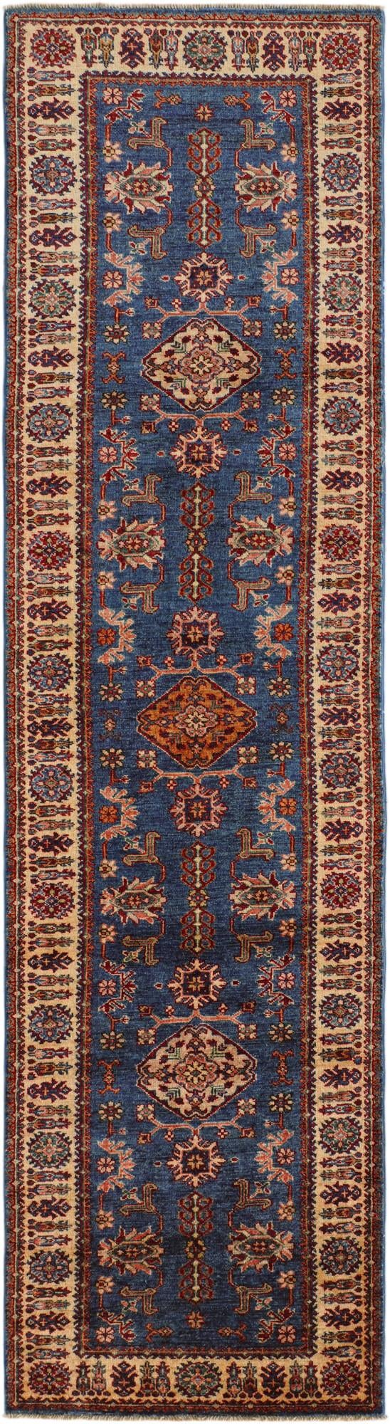 2' 7 x 10' Hand Knotted Kazak Runner Rug