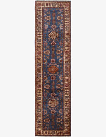2' 7 x 10' Hand Knotted Kazak Runner Rug