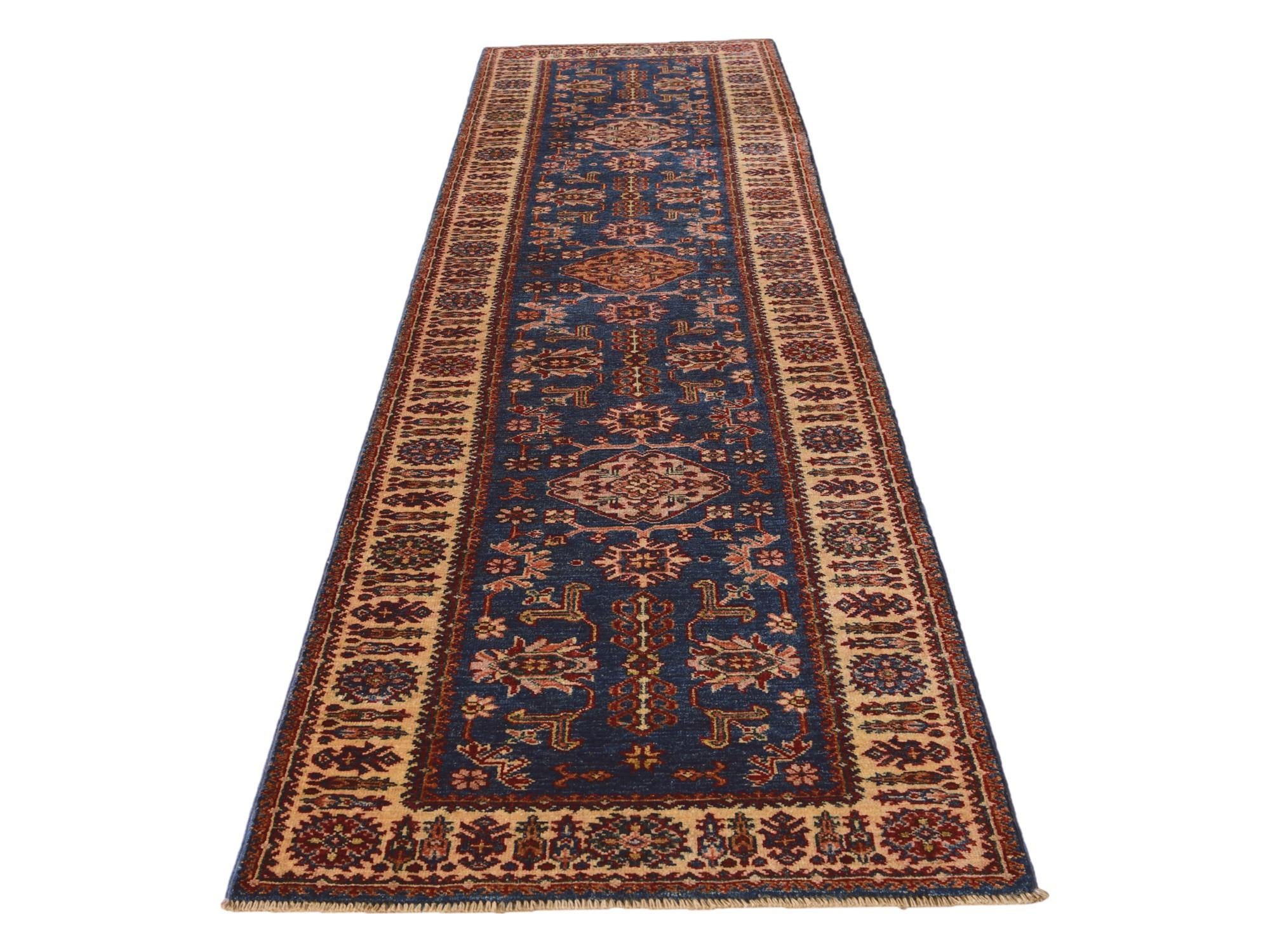 2' 9 x 10' 2 Hand Knotted Kazak Runner Rug