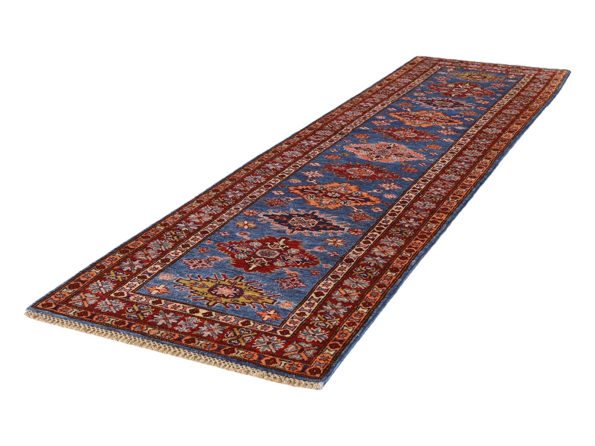 2' 8 x 10' 4 Hand Knotted Kazak Runner Rug