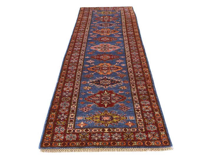 2' 8 x 10' 4 Hand Knotted Kazak Runner Rug