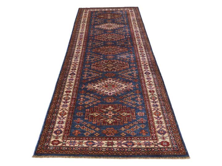 3' 1 x 9' 11 Hand Knotted Kazak Runner Rug