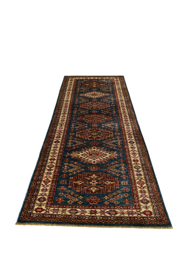 Detail image of 3' 1 x 9' 11 Hand Knotted Kazak Runner Rug