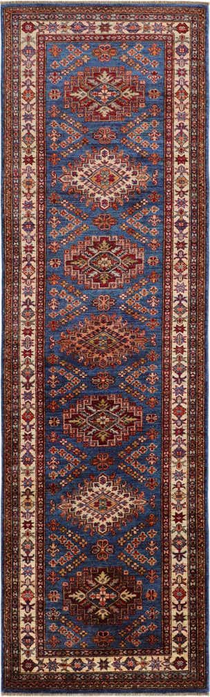 3' 1 x 9' 11 Hand Knotted Kazak Runner Rug
