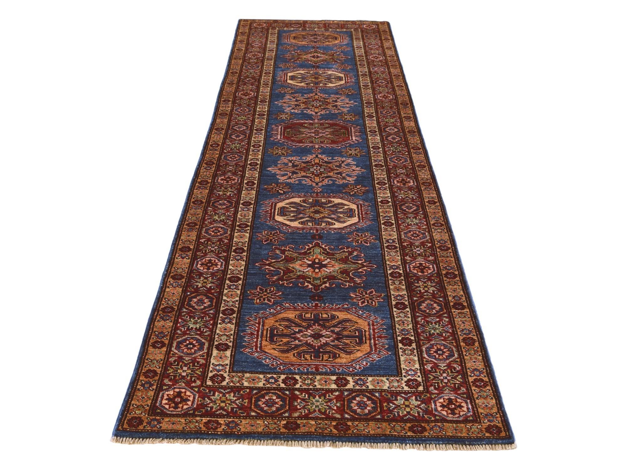2' 8 x 10' Hand Knotted Kazak Runner Rug