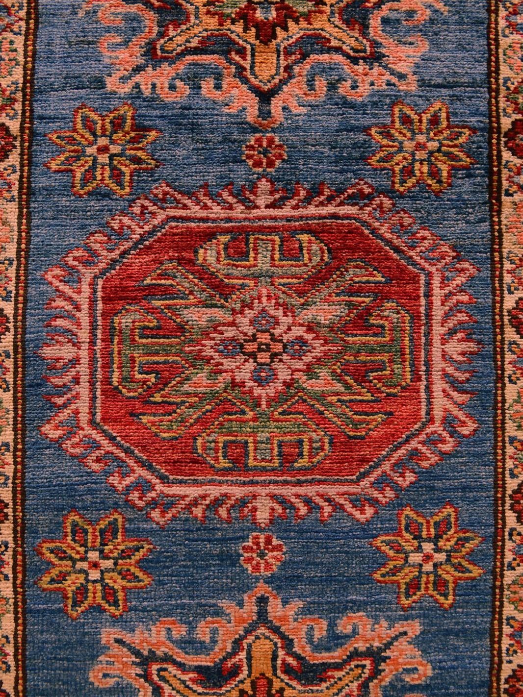 80cm x 305cm anudado a mano Kazak Alfombra Pasillera